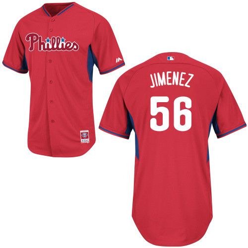 Cesar Jimenez #56 mlb Jersey-Philadelphia Phillies Women's Authentic 2014 Red Cool Base BP Baseball Jersey